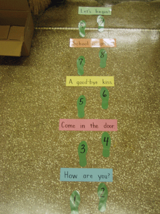 footsteps poem. Tape this poem and numbered